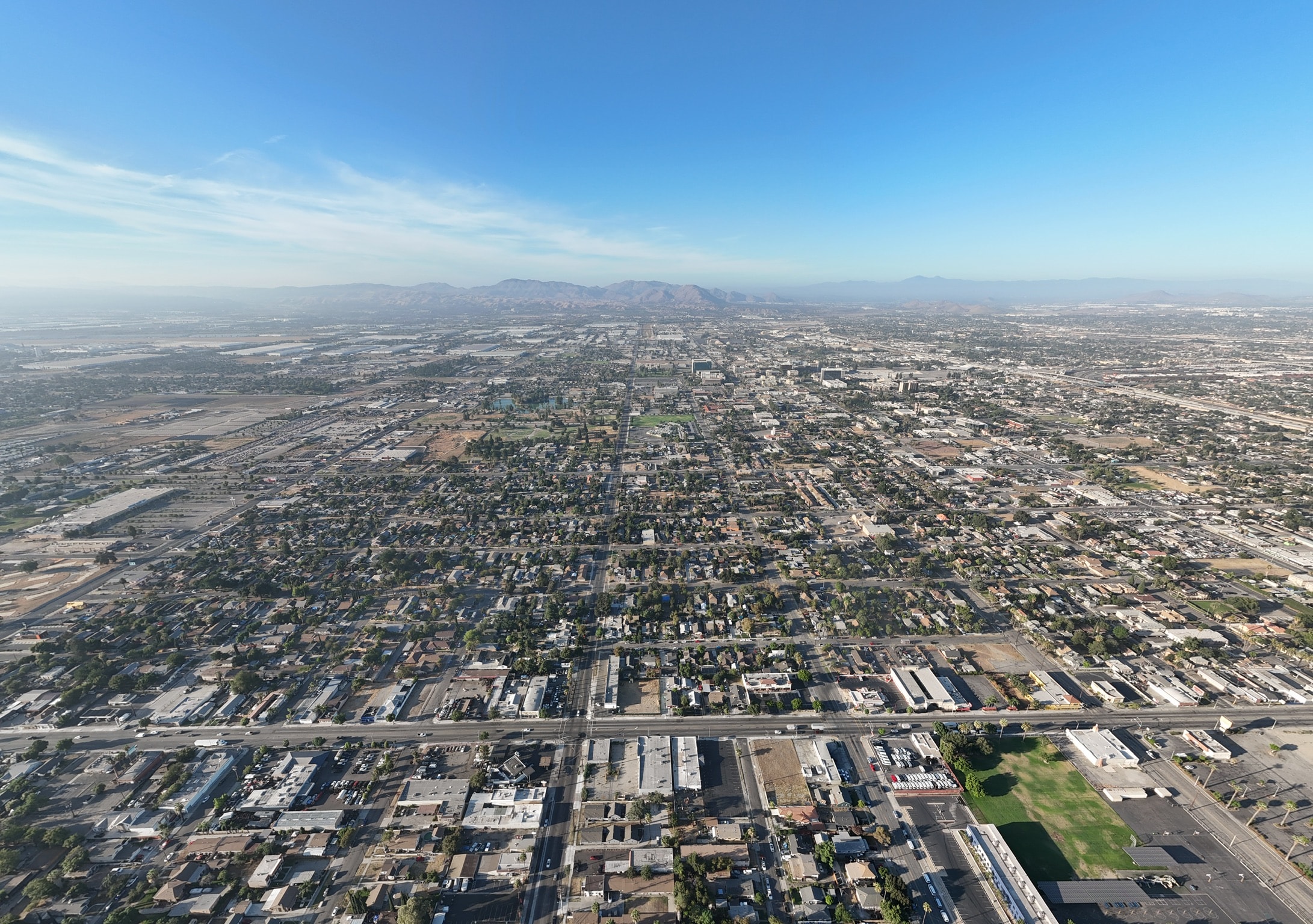 Baseline corridor aerial view, San Bernardino
